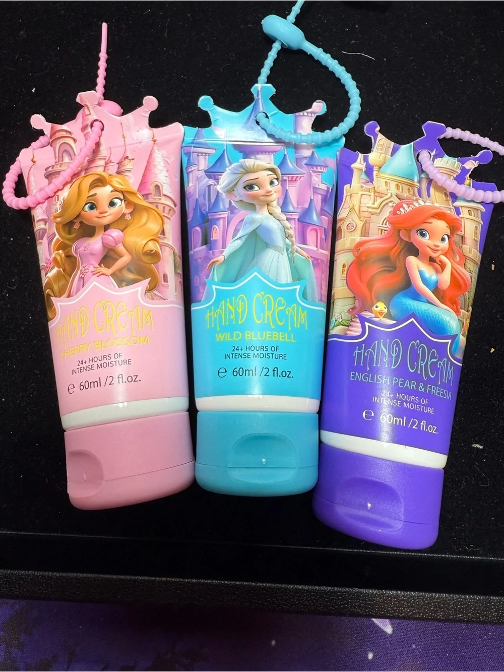 Bundle of 6 disney princess hand cream lotions 24+ hours of intense moisture